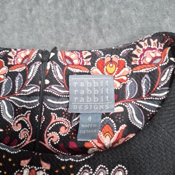 Rabbit Rabbit Rabbit Designs Women's Dress Midi Sheath Floral Multicolor  Sz 10 - Picture 7 of 14